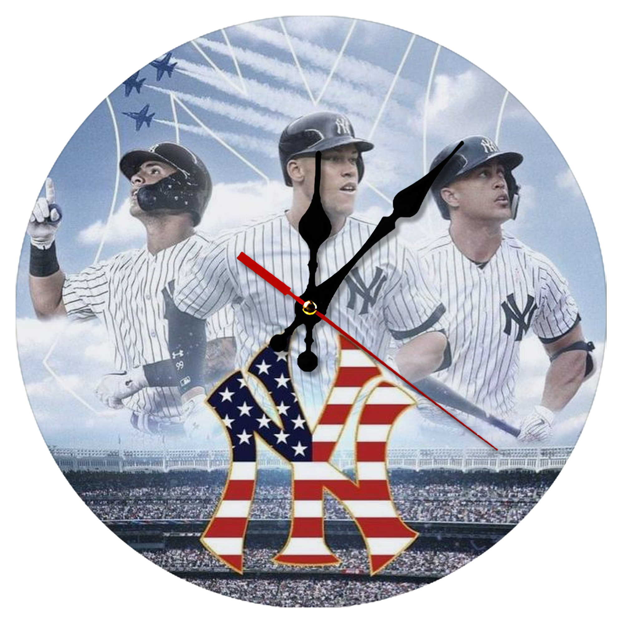 New York Yankees 161 Silent Round Wall Clock – Modern & Stylish DIY Design, Durable Wood Construction, Easy To Install – Perfect For Office, Bedroom, Living Room, And More